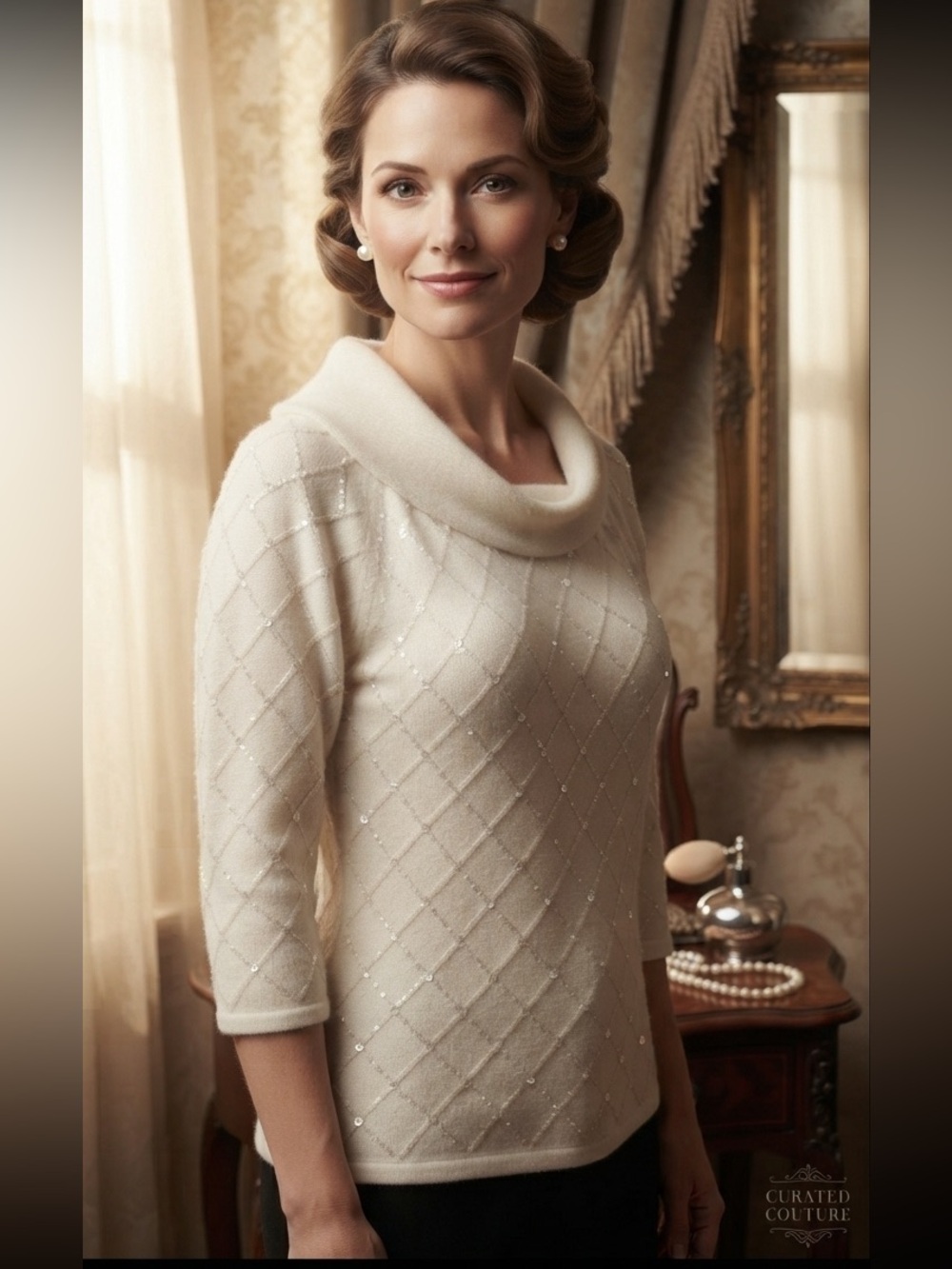 victor costa Ivory embellished sweater